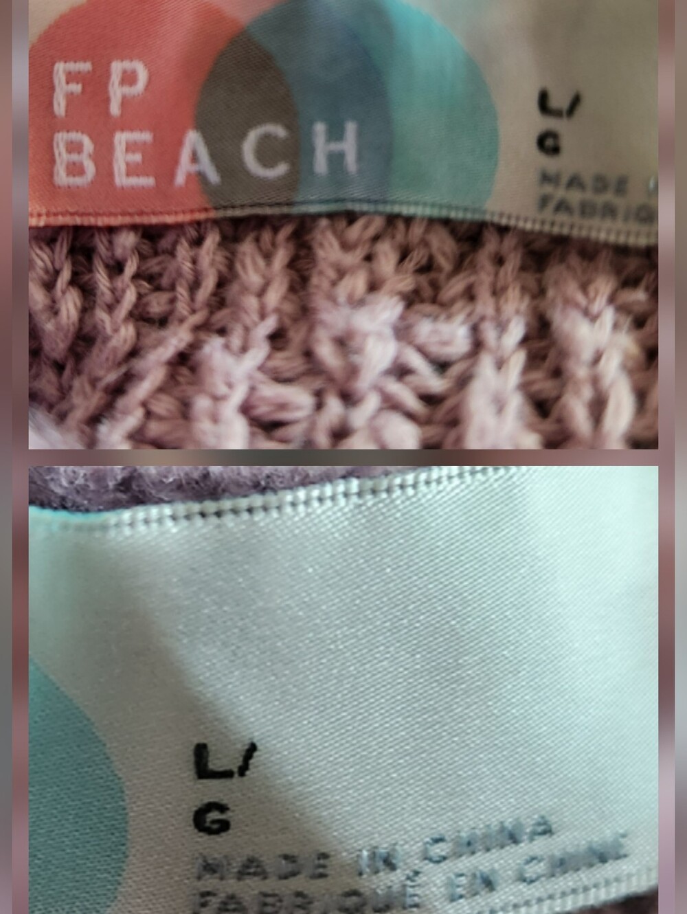 Free People Beach Coco Mockneck Pullover Sweater Burnished Lilac Front Slit LG - Picture 11 of 13